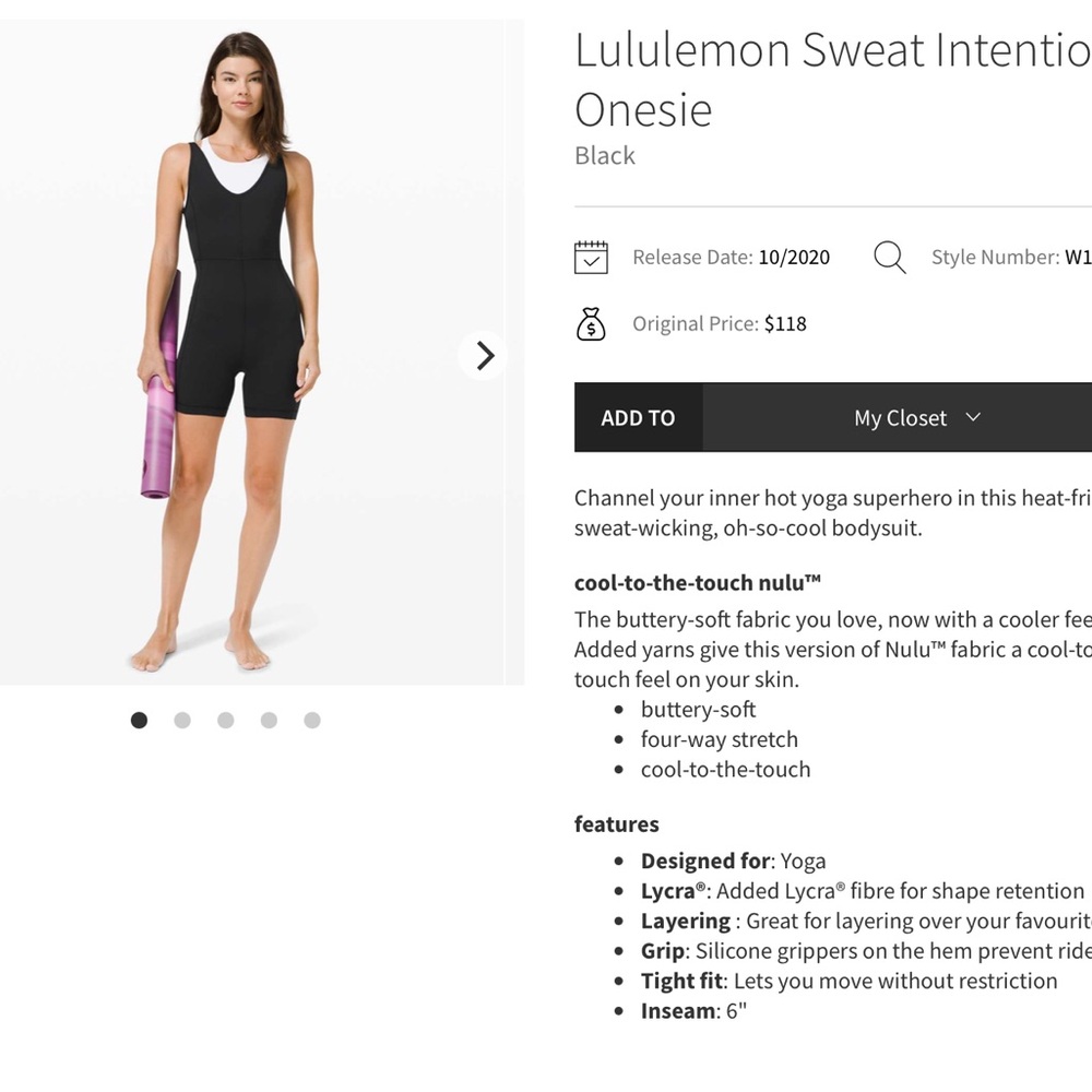 Lululemon Sweat Intention Onesie Sz 8 - Picture 8 of 8